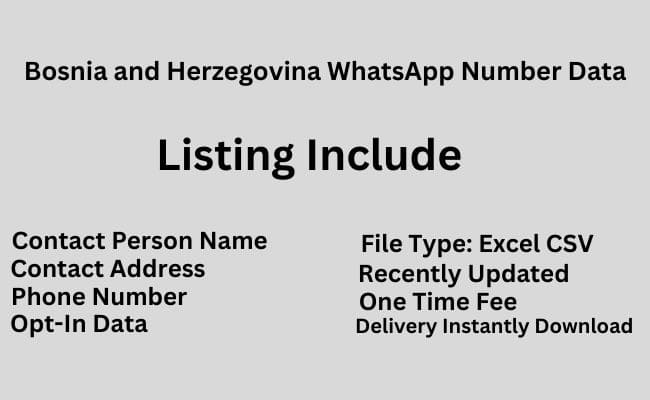 波斯尼亚和黑塞哥维那 WhatsApp 号码数据