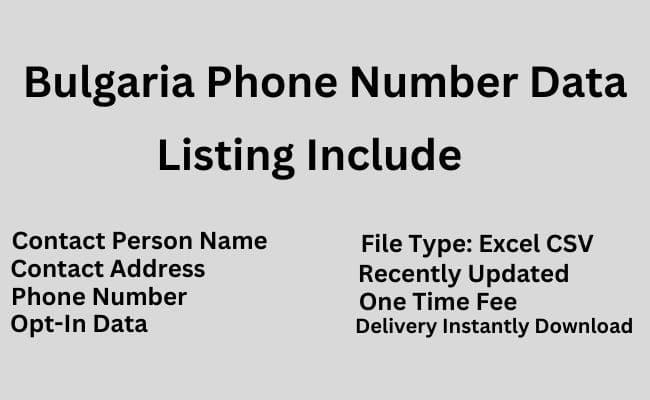 保加利亚电话号码数据