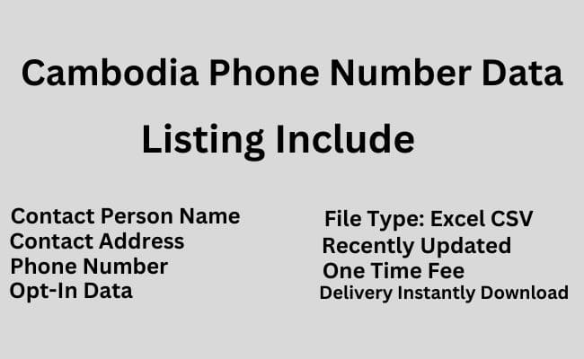 柬埔寨电话号码数据