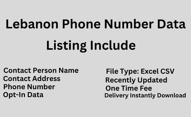 黎巴嫩电话号码数据