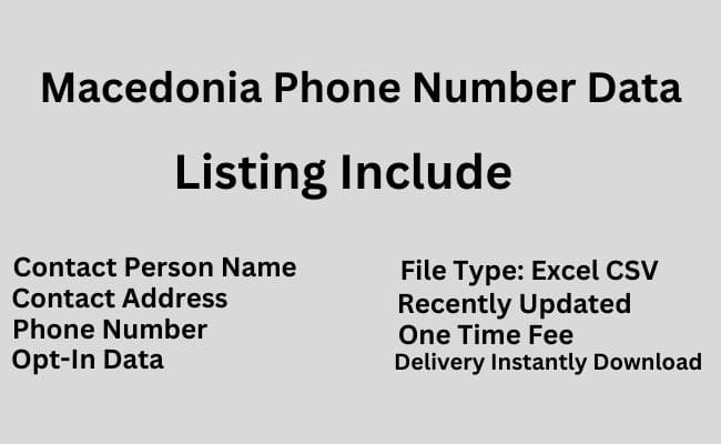 马其顿电话号码数据
