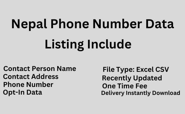 尼泊尔电话号码数据