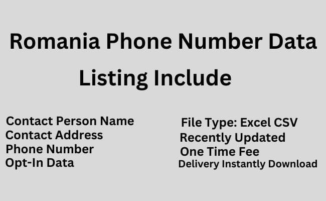 罗马尼亚电话号码数据