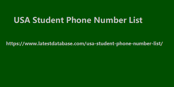 USA Student Phone Number List